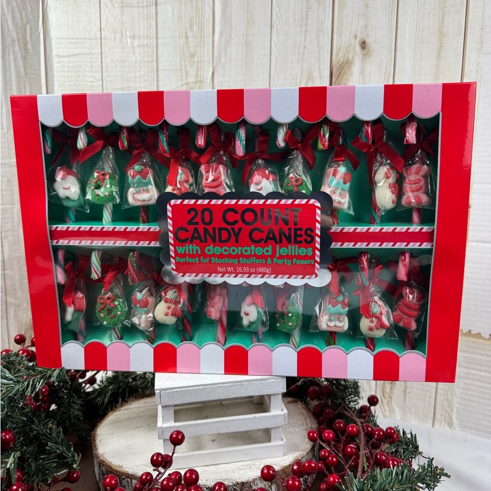 20 count Festive Candy Cane Set with Jellies